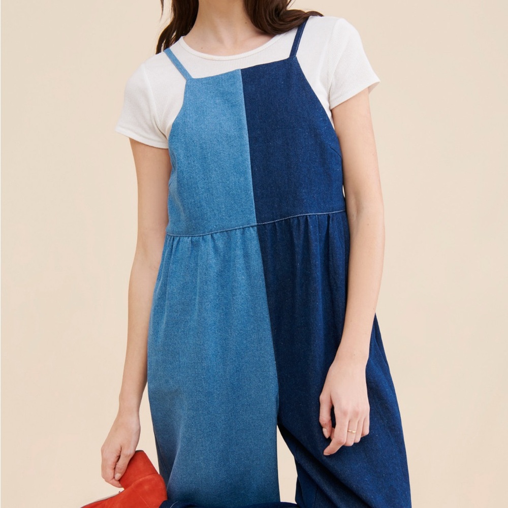 Anthropologie Rita Row Neo Colorblock Jumpsuit XL